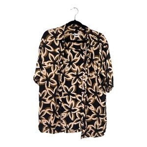 Zara Men's Medium Button-Up Shirt (Stretchy, Floral Print)